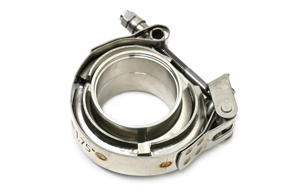 Interlocking V-Band Exhaust Clamp Kit with Male/Female Flanges – 1.75 Inch (45.2mm) 304 Stainless Steel