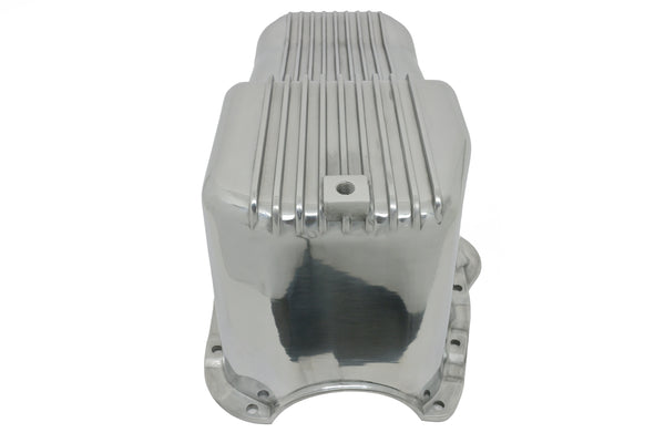 CFR Performance Aluminum 1958–79 Chevy SB 262–400 Stock Capacity Oil Pan – Retro Finned – Polished