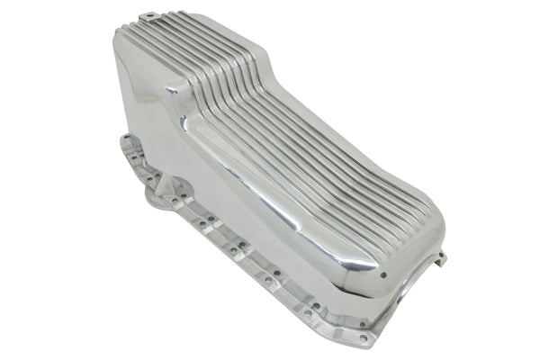 CFR Performance Aluminum 1958–79 Chevy SB 262–400 Stock Capacity Oil Pan – Retro Finned – Polished