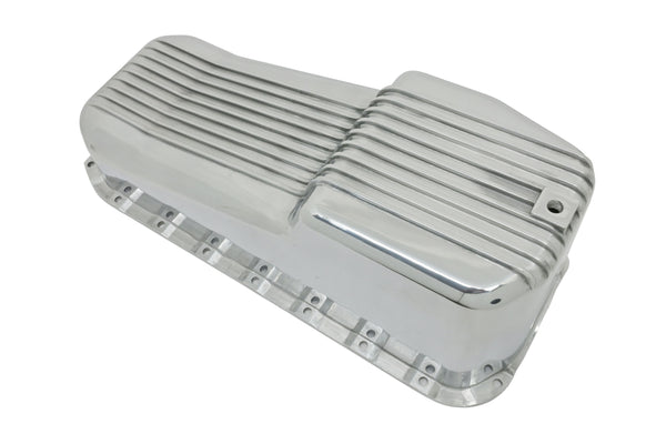 CFR Performance Aluminum 1958–79 Chevy SB 262–400 Stock Capacity Oil Pan – Retro Finned – Polished
