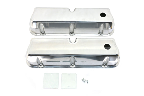 1962-85 FORD SMALL BLOCK 289-302-351W-5.0L TALL POLISHED ALUMINUM VALVE COVERS - SMOOTH