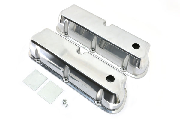 1962-85 FORD SMALL BLOCK 289-302-351W-5.0L TALL POLISHED ALUMINUM VALVE COVERS - SMOOTH