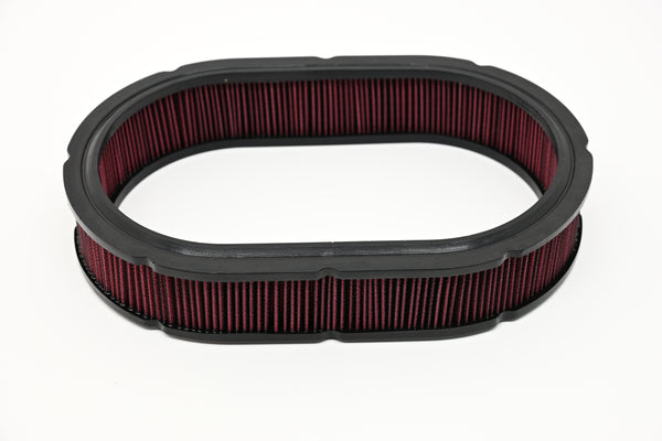 CFR Performance Cotton 12″ × 2″ Oval Washable Air Cleaner Filter – Red (Reusable / High Flow)