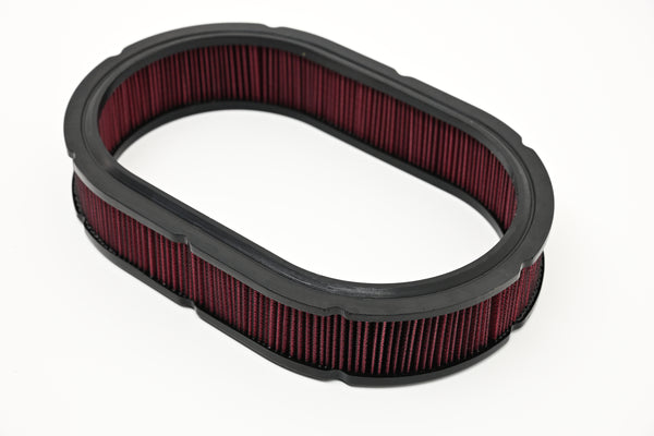 CFR Performance Cotton 12″ × 2″ Oval Washable Air Cleaner Filter – Red (Reusable / High Flow)