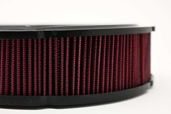 CFR Performance Cotton 12″ × 2″ Oval Washable Air Cleaner Filter – Red (Reusable / High Flow)