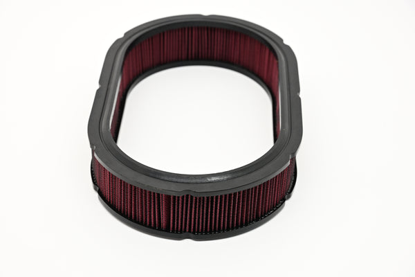 CFR Performance Cotton 12″ × 2″ Oval Washable Air Cleaner Filter – Red (Reusable / High Flow)