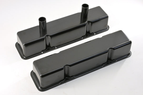 ALUMINUM CHEVY SB 283-350 TALL CIRCLE TRACK VALVE COVERS – BLACK