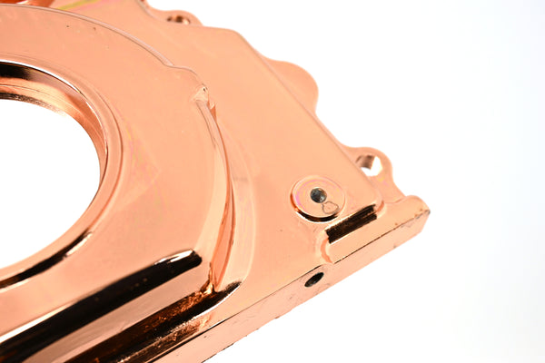 ALUMINUM CHEVY LS TWO PIECE TIMING CHAIN COVER W CAM SENSOR HOLE - COPPER