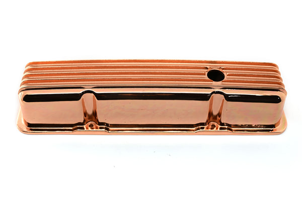 1987-97 CHEVY 5.0L & 5.7L TALL ALUMINUM CENTER BOLT VALVE COVERS - FINNED - COPPER