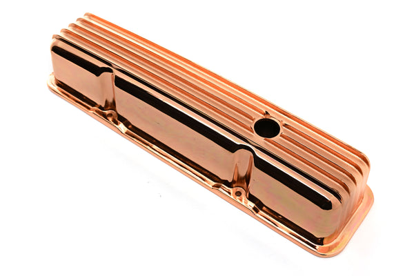 1987-97 CHEVY 5.0L & 5.7L TALL ALUMINUM CENTER BOLT VALVE COVERS - FINNED - COPPER