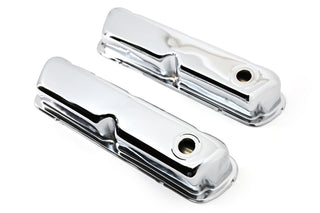 Steel Smooth Valve Covers – Fits 1962–85 Small Block Ford 260‑289‑302‑351W – 1 Hole – Chrome
