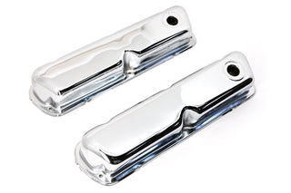 Steel Smooth Valve Covers – Fits 1962–85 Small Block Ford 260‑289‑302‑351W – 1 Hole – Chrome