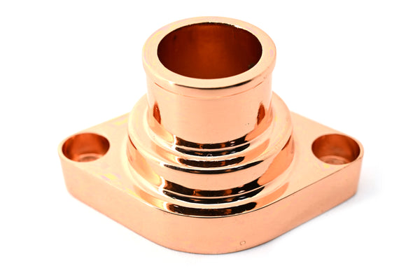 ALUMINUM CHEVY SMALL BLOCK BIG BLOCK STRAIGHT THERMOSTAT HOUSING WATER NECK - COPPER