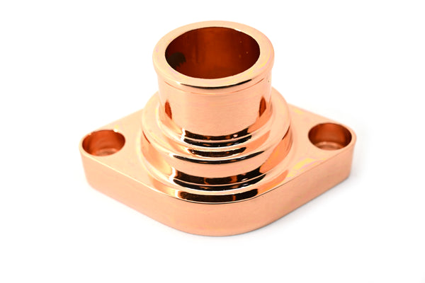 ALUMINUM CHEVY SMALL BLOCK BIG BLOCK STRAIGHT THERMOSTAT HOUSING WATER NECK - COPPER