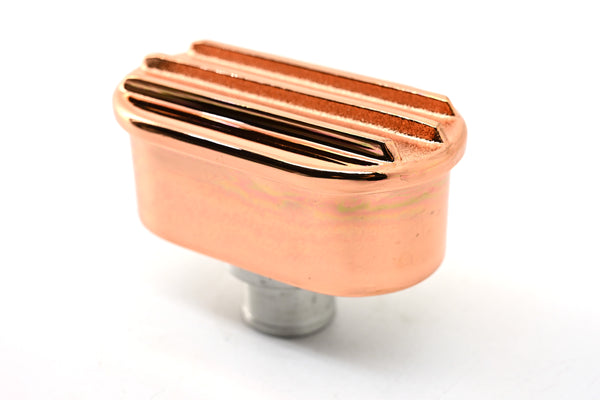 CHEVY-FORD-MOPAR BILLET ALUMINUM BREATHER - FINNED - COPPER