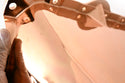 1986-02 CHEVY SMALL BLOCK 305-327-350 V8 ALUMINUM STOCK CAPACITY OIL PAN - RETRO FINNED - COPPER