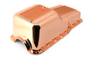 1962-82 FORD SMALL BLOCK 260-289-302 ALUMINUM STOCK CAPACITY OIL PAN - RETRO FINNED - COPPER