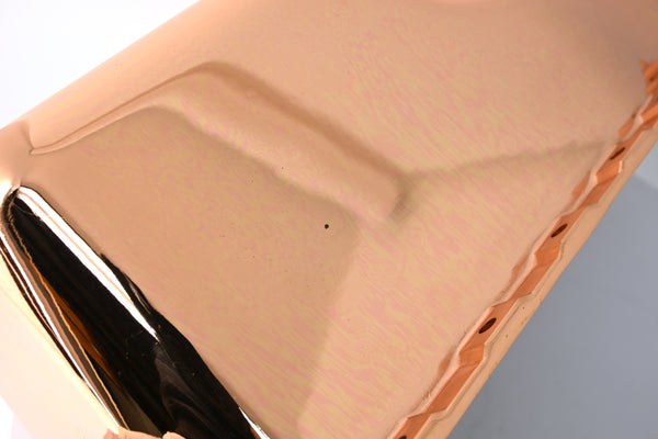 1962-82 FORD SMALL BLOCK 260-289-302 ALUMINUM STOCK CAPACITY OIL PAN - RETRO FINNED - COPPER