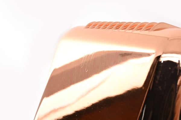 1962-82 FORD SMALL BLOCK 260-289-302 ALUMINUM STOCK CAPACITY OIL PAN - RETRO FINNED - COPPER