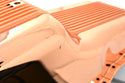 1962-82 FORD SMALL BLOCK 260-289-302 ALUMINUM STOCK CAPACITY OIL PAN - RETRO FINNED - COPPER