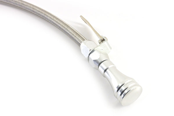 CFR PERFORMANCE STAINLESS BRAIDED CHRYSLER HEMI 5.7L, 6.1L, 6.4L CENTER SUMP PAN FLEXIBLE DIPSTICK - NATURAL