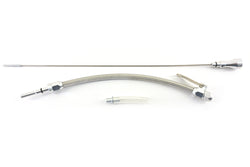 CFR PERFORMANCE STAINLESS BRAIDED CHRYSLER HEMI 5.7L, 6.1L, 6.4L CENTER SUMP PAN FLEXIBLE DIPSTICK - NATURAL