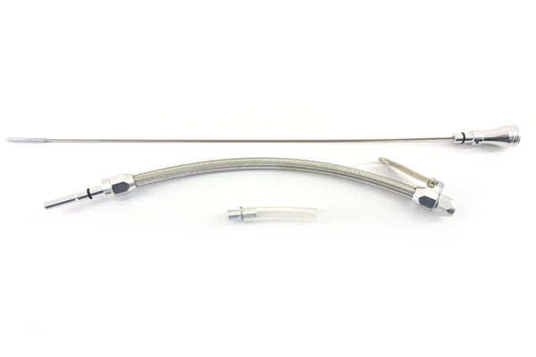 CFR PERFORMANCE STAINLESS BRAIDED CHRYSLER HEMI 5.7L, 6.1L, 6.4L CENTER SUMP PAN FLEXIBLE DIPSTICK - NATURAL