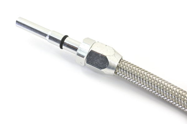 CFR PERFORMANCE STAINLESS BRAIDED CHRYSLER HEMI 5.7L, 6.1L, 6.4L CENTER SUMP PAN FLEXIBLE DIPSTICK - NATURAL