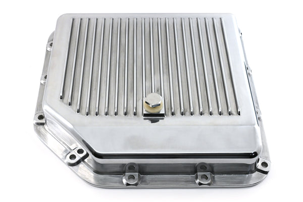 CHEVY-GM TURBO TH-350 ALUMINUM TRANSMISSION PAN KIT DEEP FINNED - CHROME
