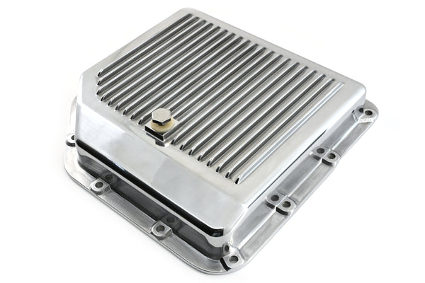CHEVY-GM TURBO TH-350 ALUMINUM TRANSMISSION PAN KIT DEEP FINNED - CHROME