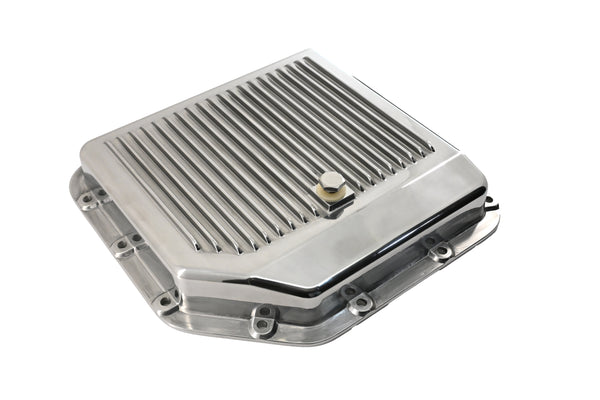 CHEVY-GM TURBO TH-350 ALUMINUM TRANSMISSION PAN KIT DEEP FINNED - CHROME