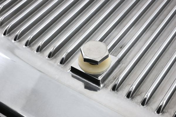 CHEVY-GM TURBO TH-350 ALUMINUM TRANSMISSION PAN KIT DEEP FINNED - CHROME