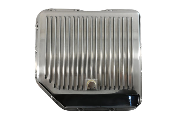 CHEVY-GM TURBO TH-350 ALUMINUM TRANSMISSION PAN KIT DEEP FINNED - CHROME