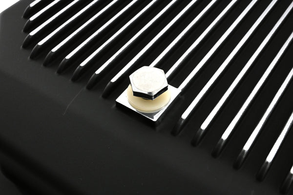 CFR Performance COMPATIBLE/REPLACEMENT CHEVY-GM TURBO TH-350 ALUMINUM TRANSMISSION PAN KIT DEEP FINNED - BLACK