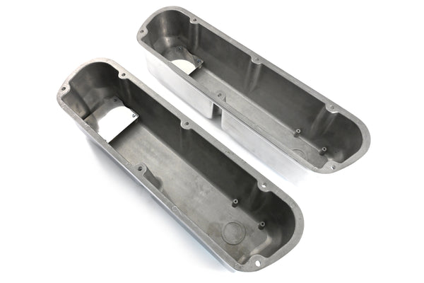 1962-85 FORD SMALL BLOCK 289-302-351W-5.0L TALL CHROME ALUMINUM VALVE COVERS - FULL FINNED