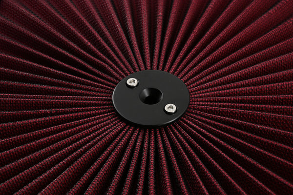 Cotton Universal-Top Flow Round Washable Air Cleaner Top– Red Filter with Black Ring