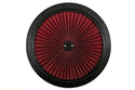 Cotton Universal-Top Flow Round Washable Air Cleaner Top– Red Filter with Black Ring