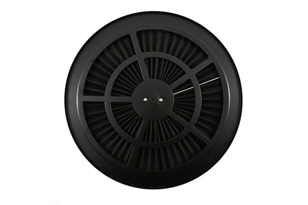Cotton Universal Top-Flow Round Washable Air Cleaner Top – Black Filter with Black Ring