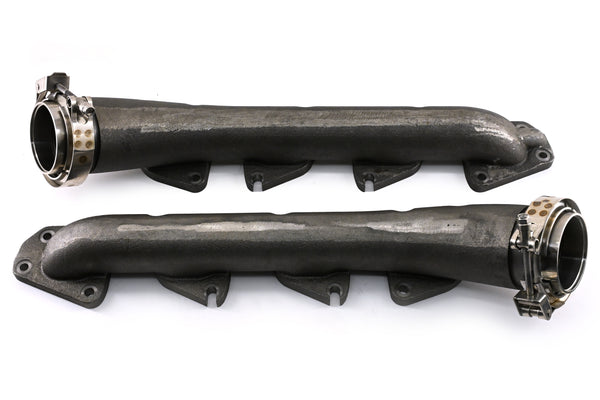 CFR Performance Cast Iron Exhaust Manifolds Compatible with 2002-2012 Dodge, Plymouth HEMI Gen III V-Band - Raw