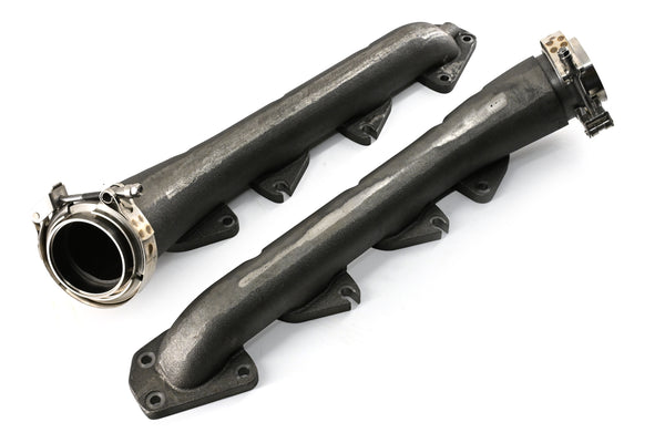 CFR Performance Cast Iron Exhaust Manifolds Compatible with 2002-2012 Dodge, Plymouth HEMI Gen III V-Band - Raw