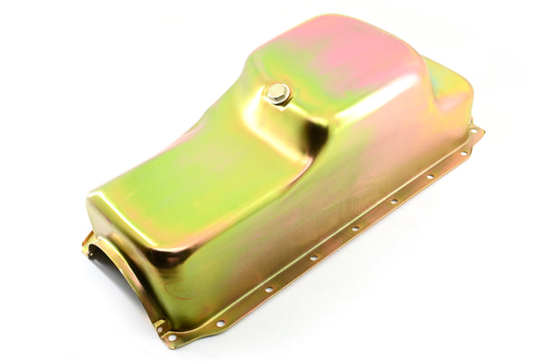 NHRA Approved Steel Oil Pan Fits 1964–1987 Chrysler/Mopar 273-318-340 – Stock Capacity – Mid-Rear Sump – Zinc