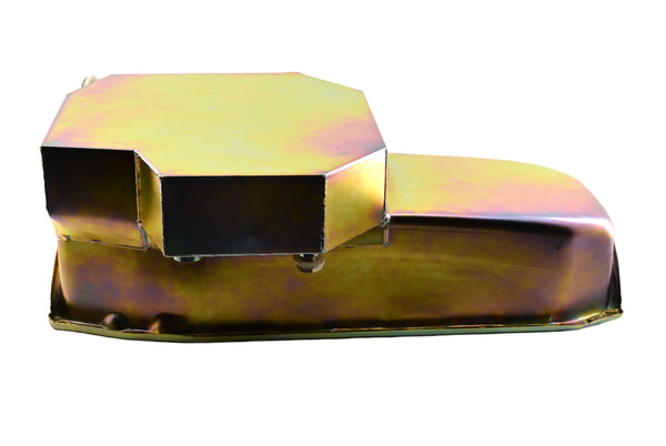 Steel Oil Pan – Fits 1980–1985 Chevy SB 305–427 – Road Racing w/ Windage Tray – Zinc