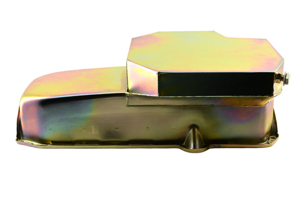 Steel Oil Pan – Fits 1980–1985 Chevy SB 305–427 – Road Racing w/ Windage Tray – Zinc
