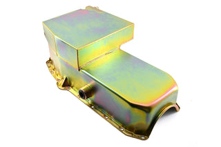 Steel Oil Pan – Fits 1958–1979 Chevy SB 283–400 – Champion Racing – IMCA Circle Track – Zinc