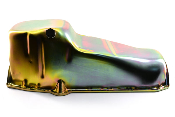 NHRA Approved Steel Oil Pan – Fits 1958–1979 Chevy SB 283–350 – Racing & Reinforced Rails – IMCA Circle Track – Zinc