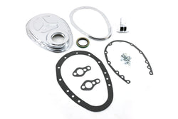Steel Timing Chain Cover Chevy Small Block 2-Piece 283–350 Set – Chrome