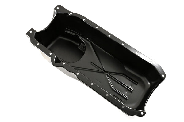 Assault Racing Small Block Chevy Oil Pan – SBC 283-305-327-350, Stock Capacity Orange Finish