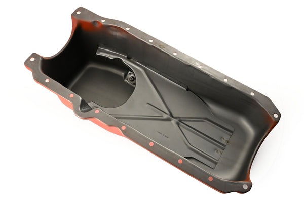 1986-02 CHEVY SMALL BLOCK 305-327-350 STOCK CAPACITY OIL PAN - ORANGE
