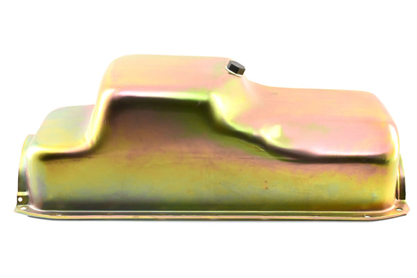 NHRA Approved Steel Oil Pan Fits 1971–1980 Chrysler/Mopar SB 360 – Mid-Rear Sump – 4 Quart – Zinc