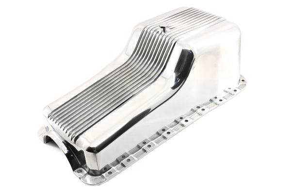 1962-82 FORD SMALL BLOCK 260-289-302 ALUMINUM STOCK CAPACITY OIL PAN - RETRO FINNED